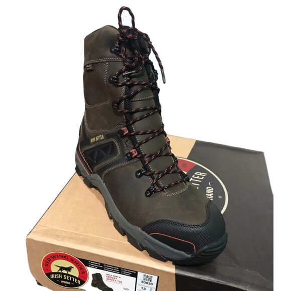 Irish Setter Crosby Waterproof Nano Carbon Safety Toe Work Boots 83830 Men's 8 - Picture 6 of 14
